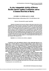 In vitro Antagonistic Activity of Diverse Bacillus Species Against ...